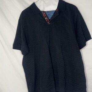 Robert Graham Black Polo Shirt with V-Neck